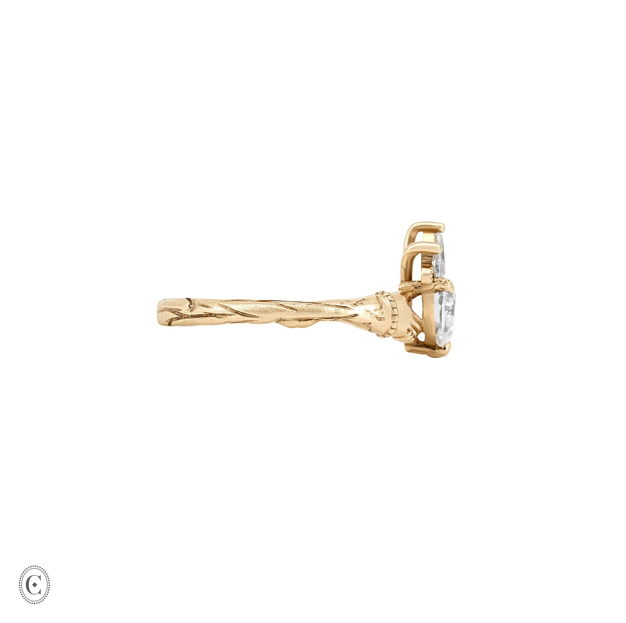 Claddagh 0.5ct Heart Cut Diamond Engagement Ring - 14k Gold - Image 3