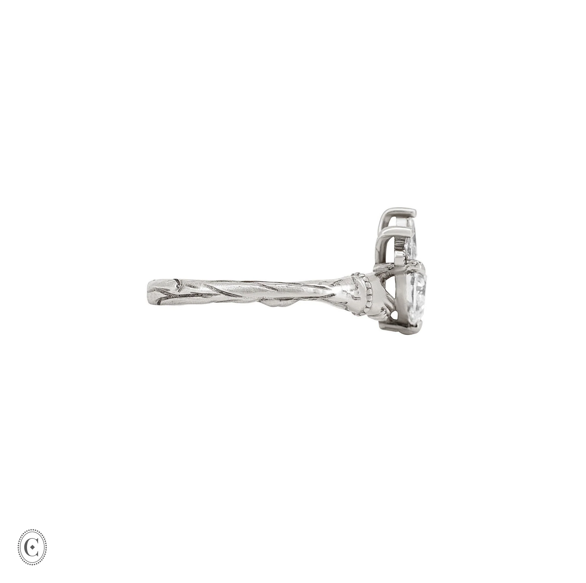 Claddagh 0.5ct Heart Cut Diamond Engagement Ring - 14k White Gold - Image 3