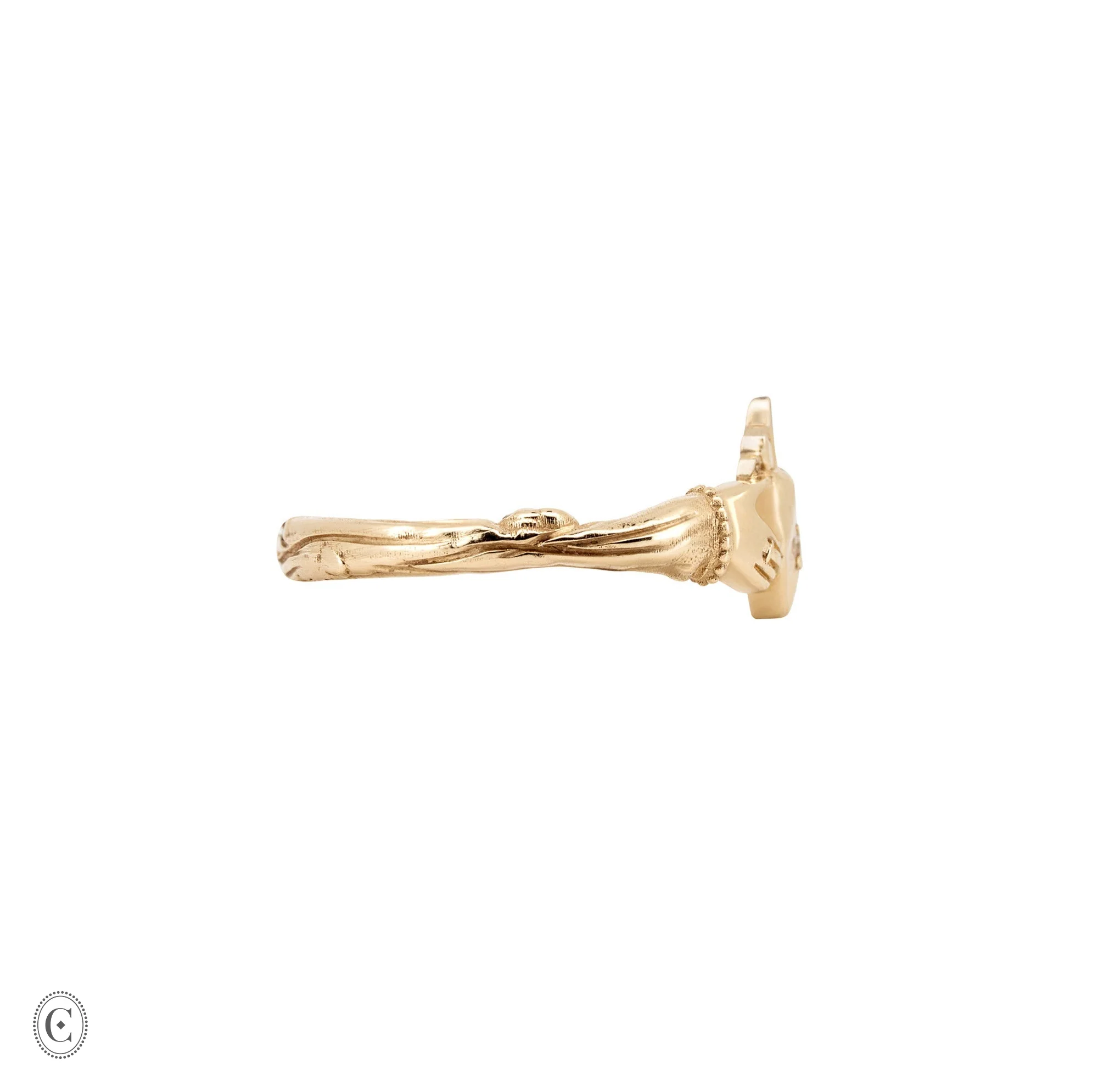 Claddagh North Star Diamond Gold Ring - 14k Gold - Image 3