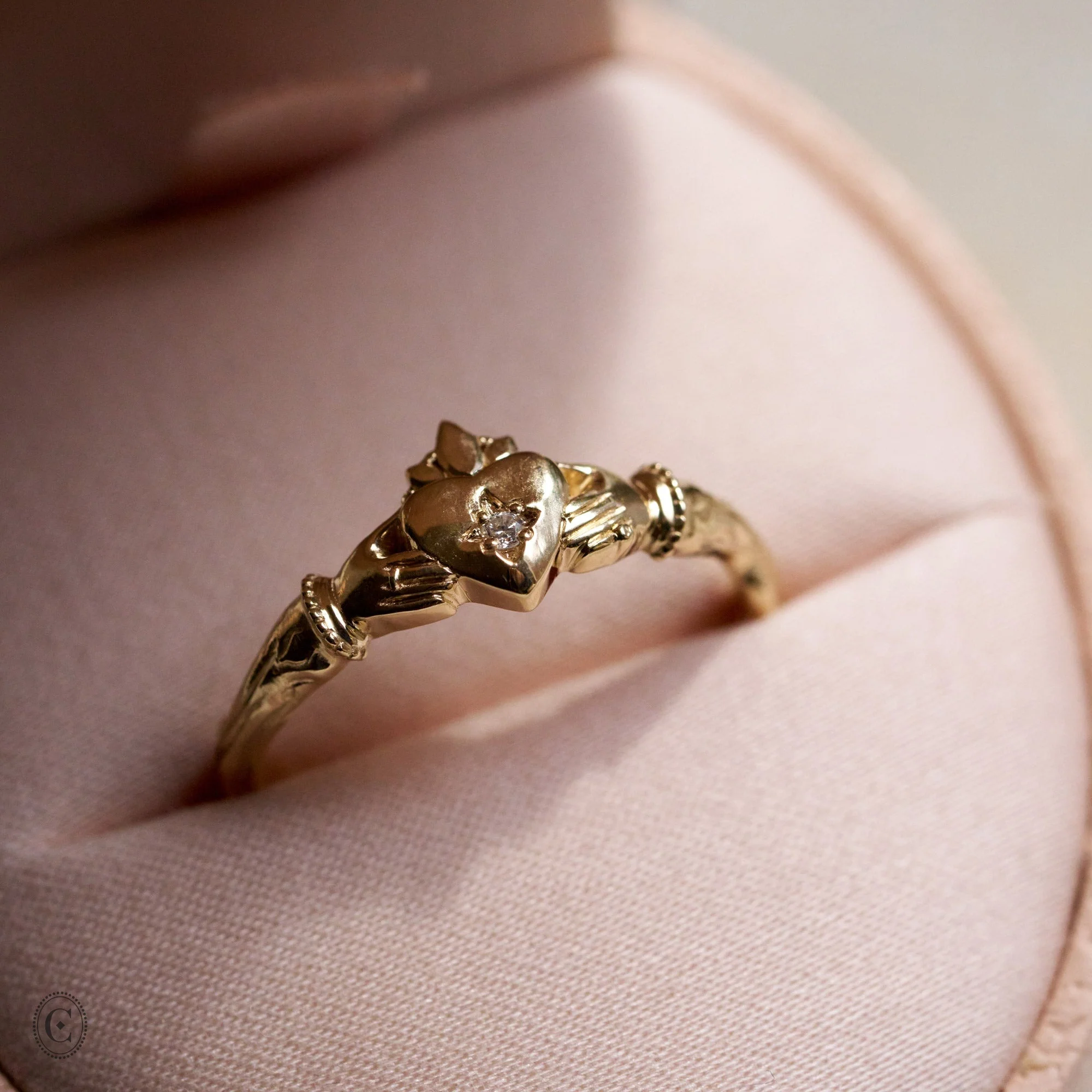 Claddagh North Star Diamond Gold Ring - 14k Gold - Image 5