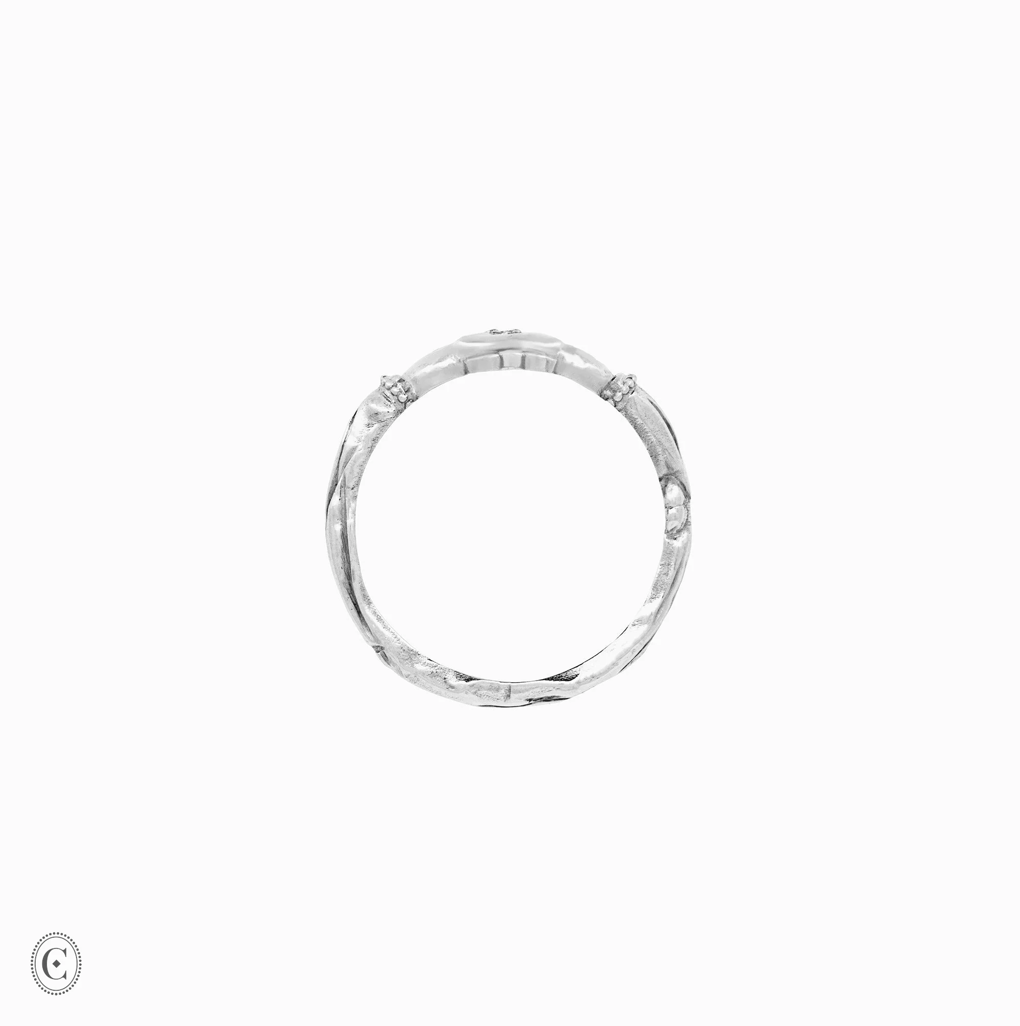 Claddagh North Star Diamond Gold Ring - 14k White Gold - Image 4