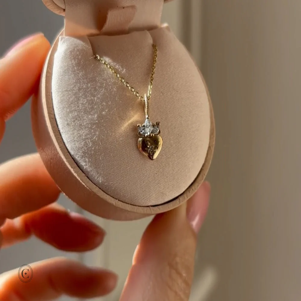 Claddagh North Star Diamond Gold Necklace - 14k Gold - Image 4