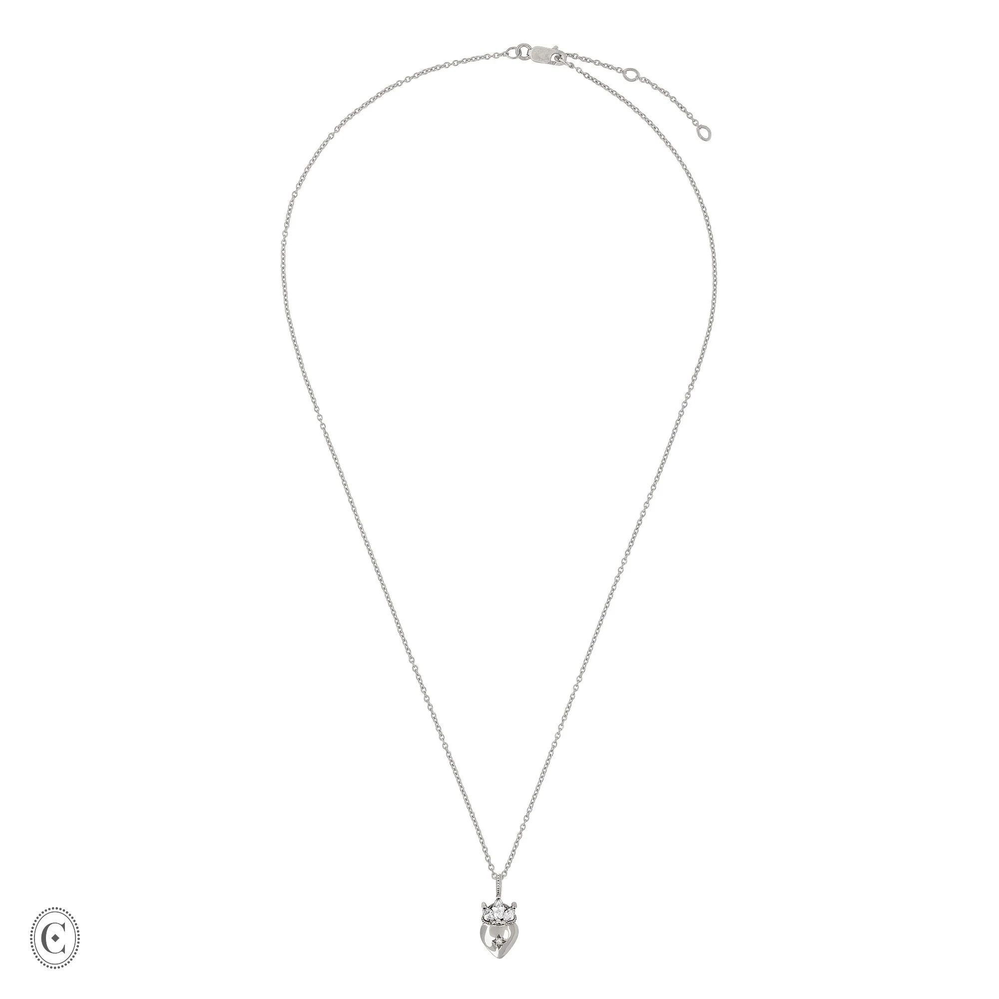 Claddagh North Star Diamond Gold Necklace - 14k White Gold - Image 2