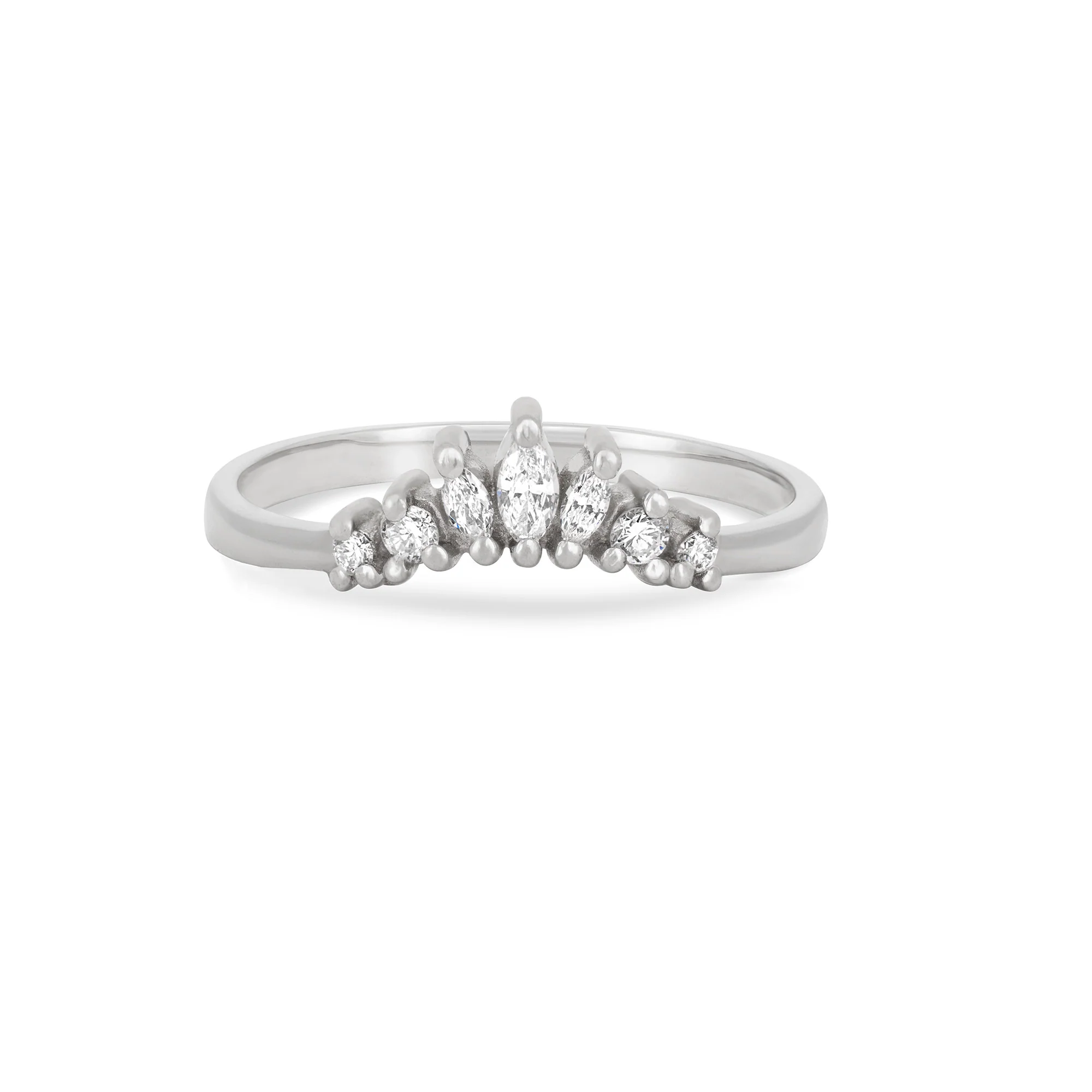 Crown of Joy - Diamond Ring 14k White Gold