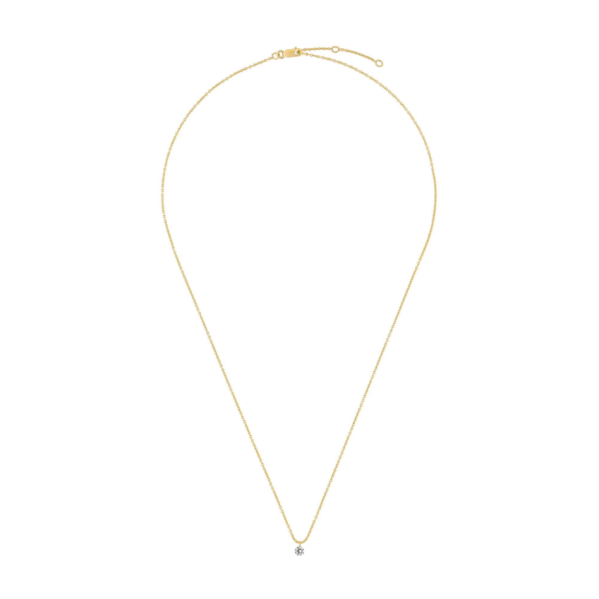 Dewdrop 0.5ct Drilled Solitaire Diamond Necklace - 14k Gold - Image 2