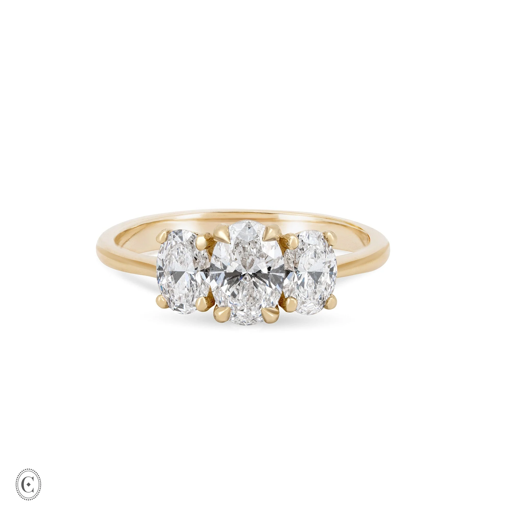 Guiding Light Trilogy - Oval Diamond Engagement Ring 14k Gold