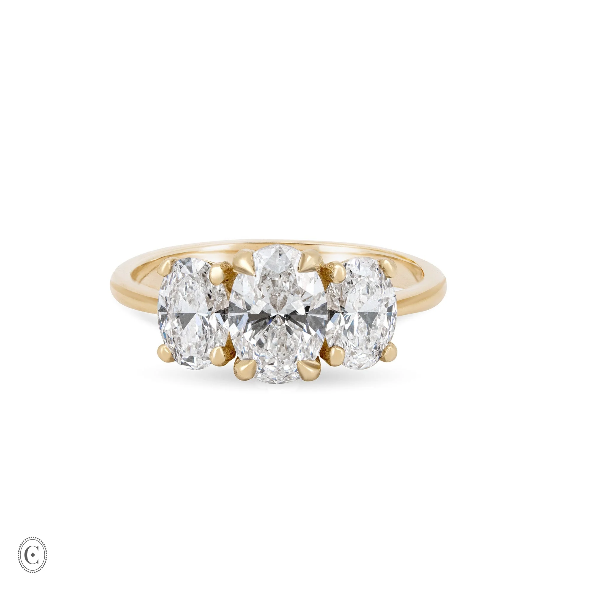 Guiding Light Trilogy - Oval Diamond Engagement Ring 14k Gold - Image 2