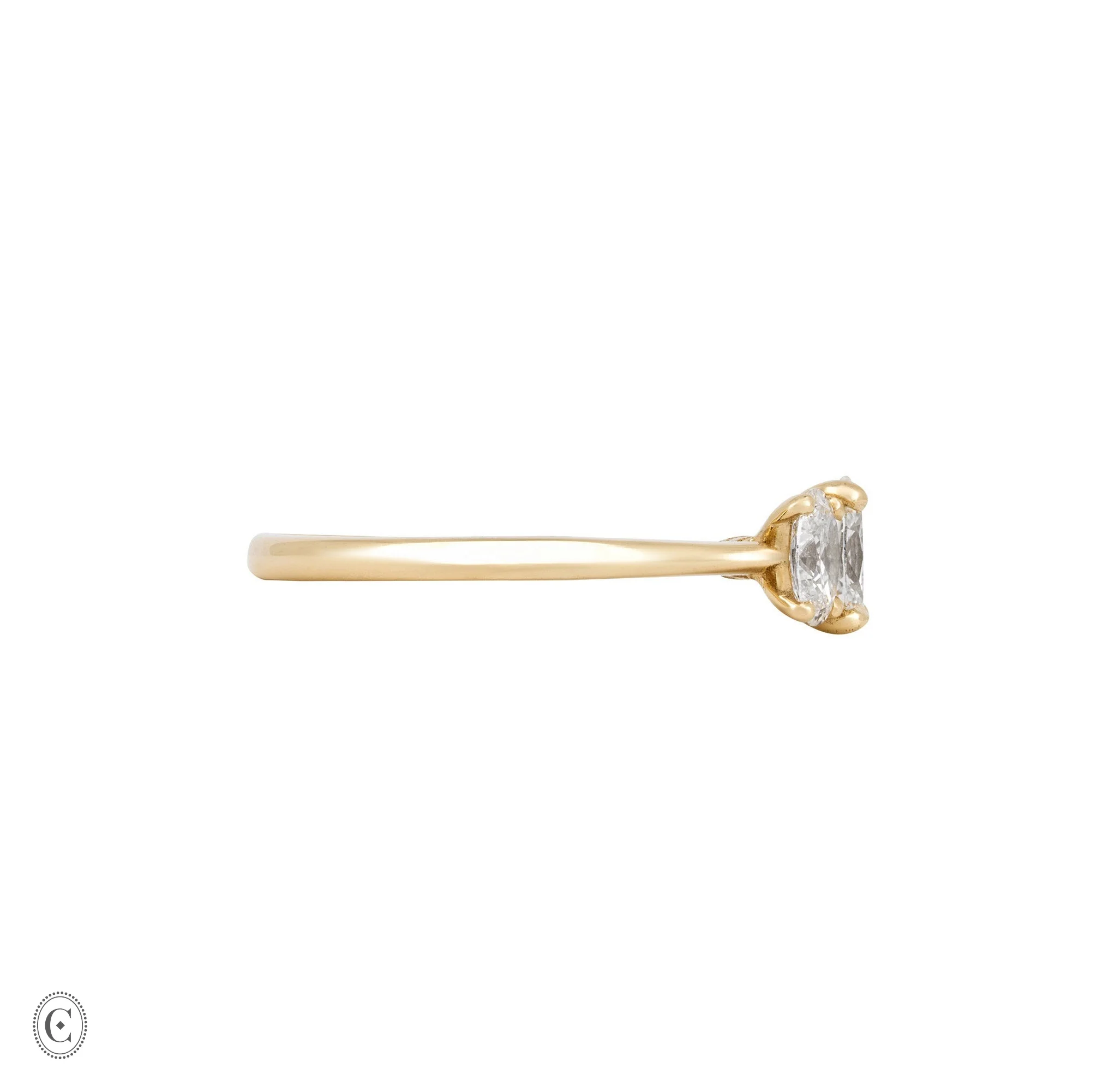 Guiding Light Trilogy - Oval Diamond Engagement Ring 14k Gold - Image 3