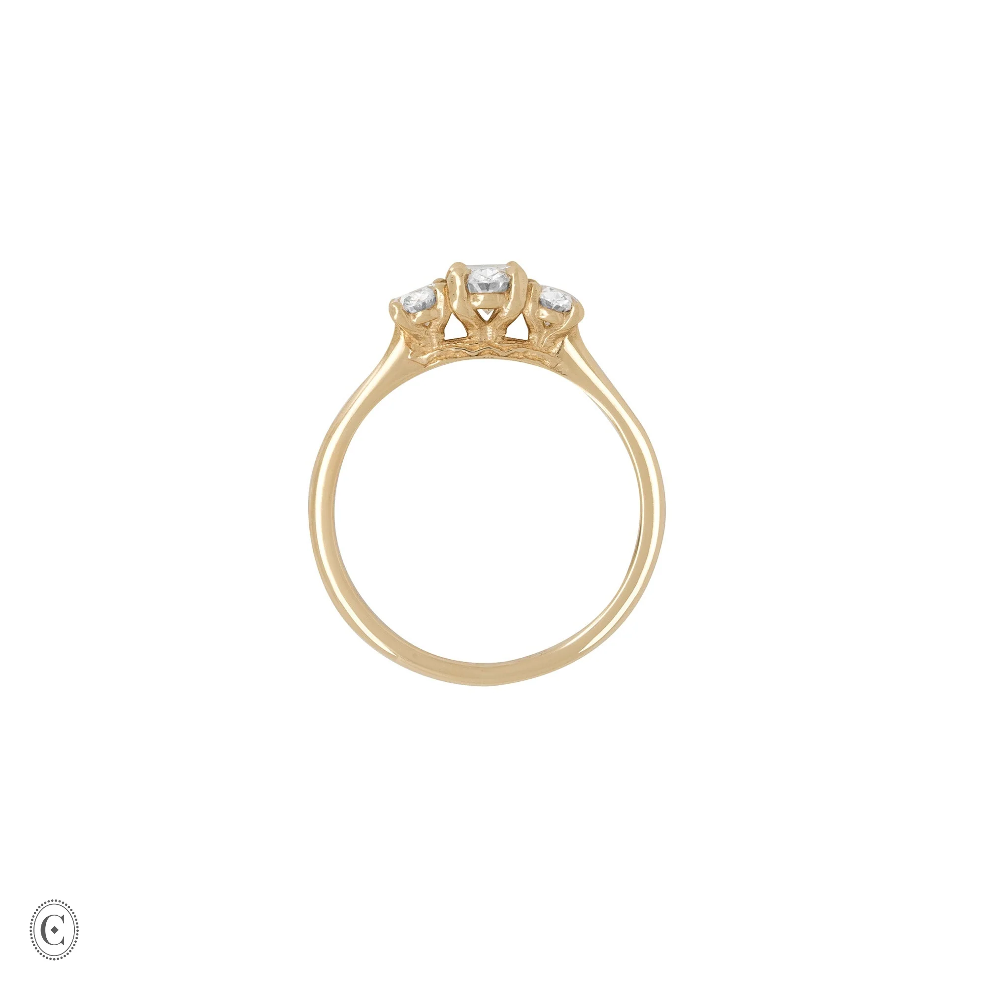 Guiding Light Trilogy - Oval Diamond Engagement Ring 14k Gold - Image 4