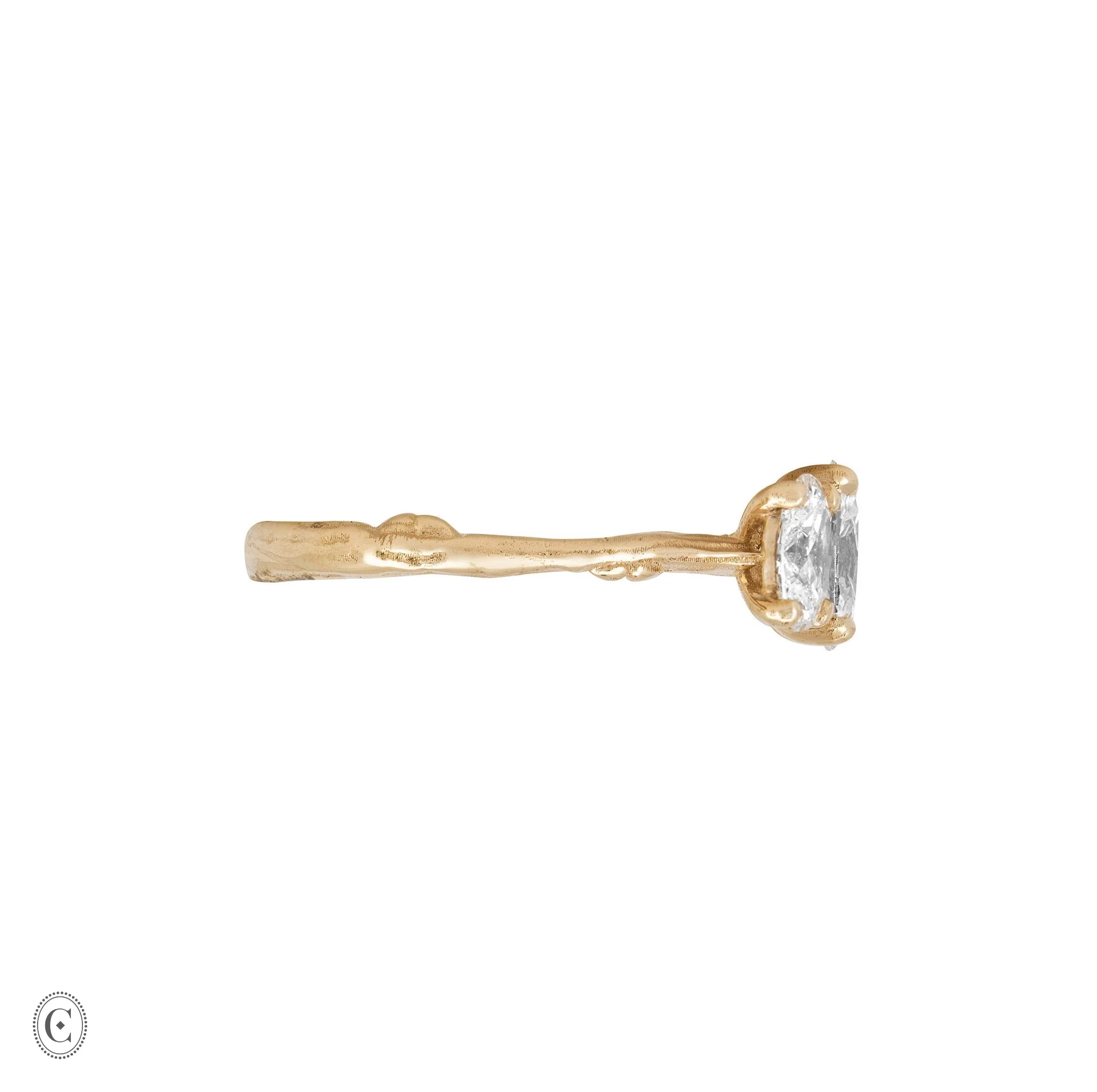 Guiding Light Trilogy - Oval Diamond Engagement Ring 14k Gold - Image 7