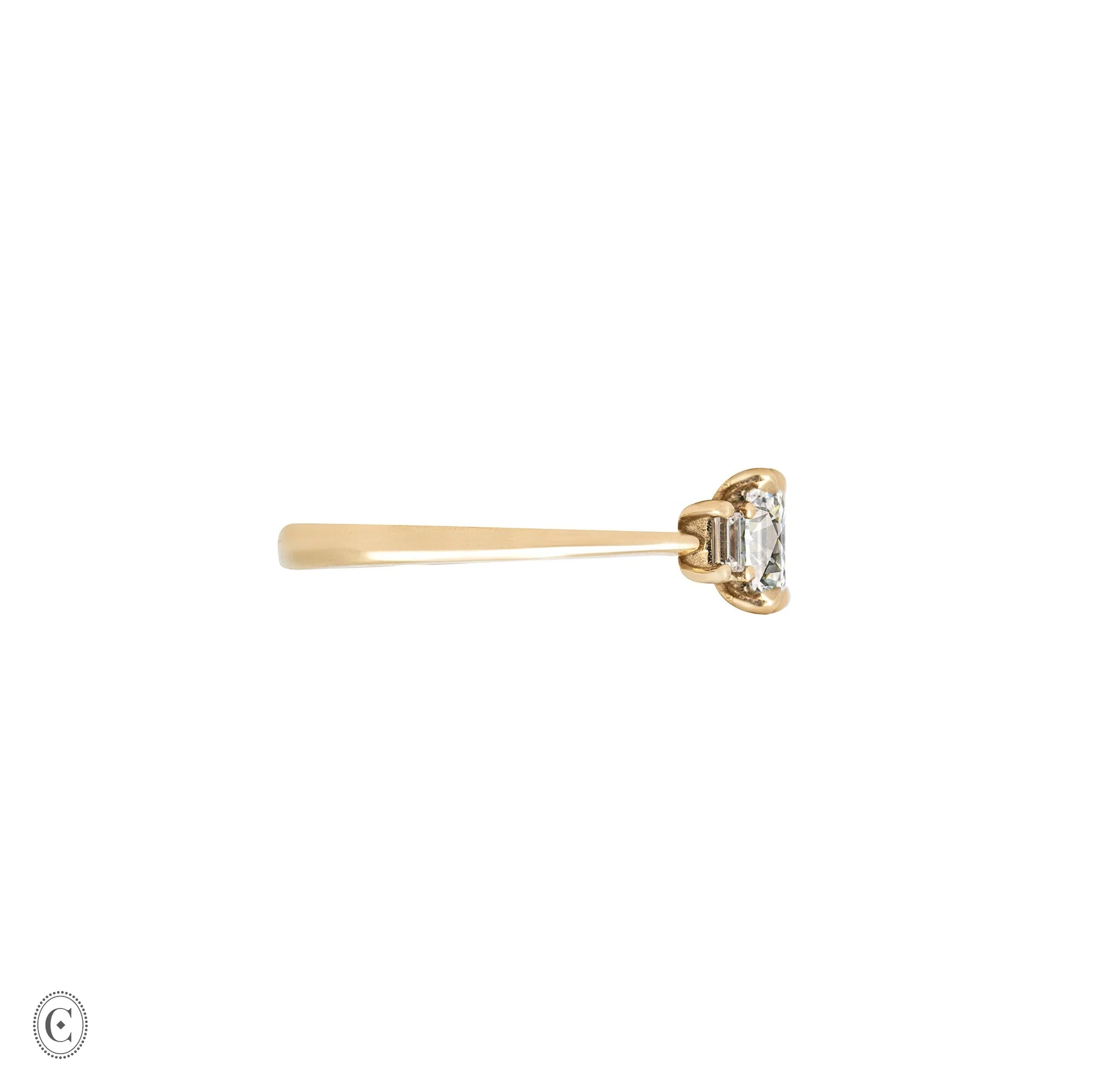 Hero - Emerald Cut Three Stone Diamond Engagement Ring 14k Gold - Image 4