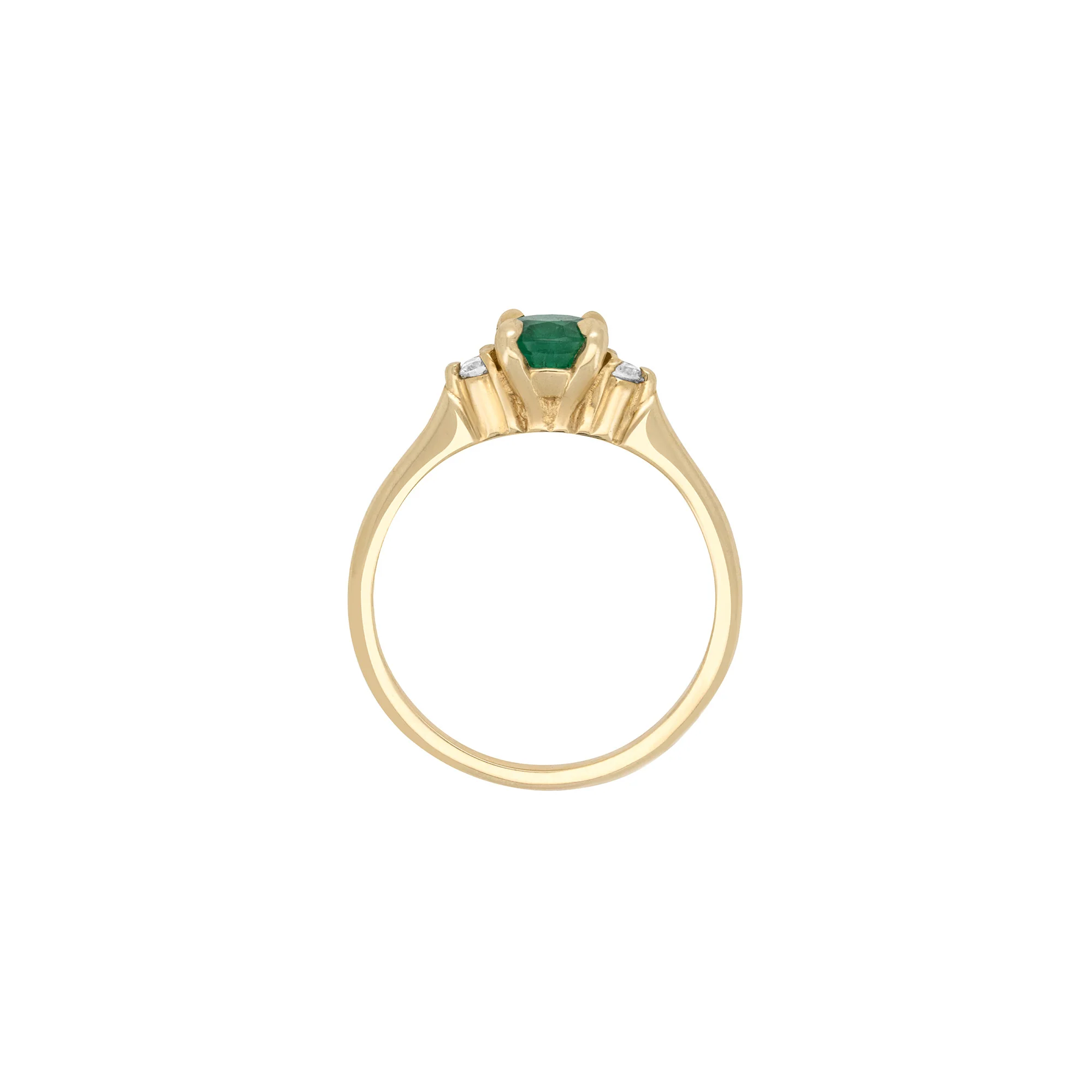 Love is All - Emerald Engagement Ring 14k Gold - Image 3
