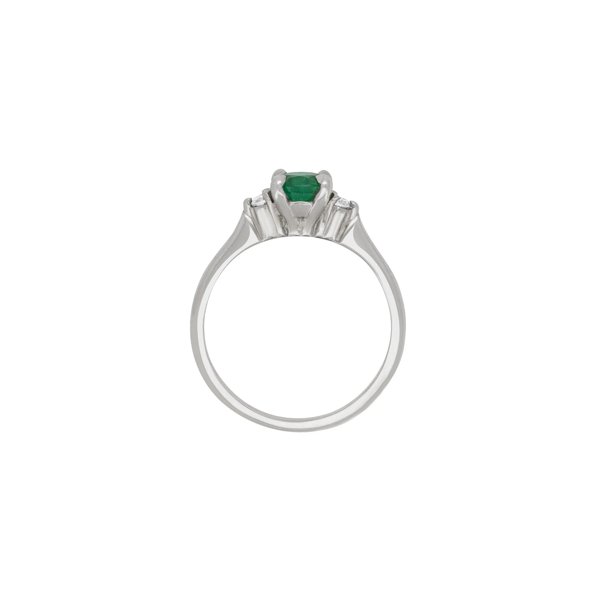 Love is All - Emerald Engagement Ring 14k White Gold - Image 3