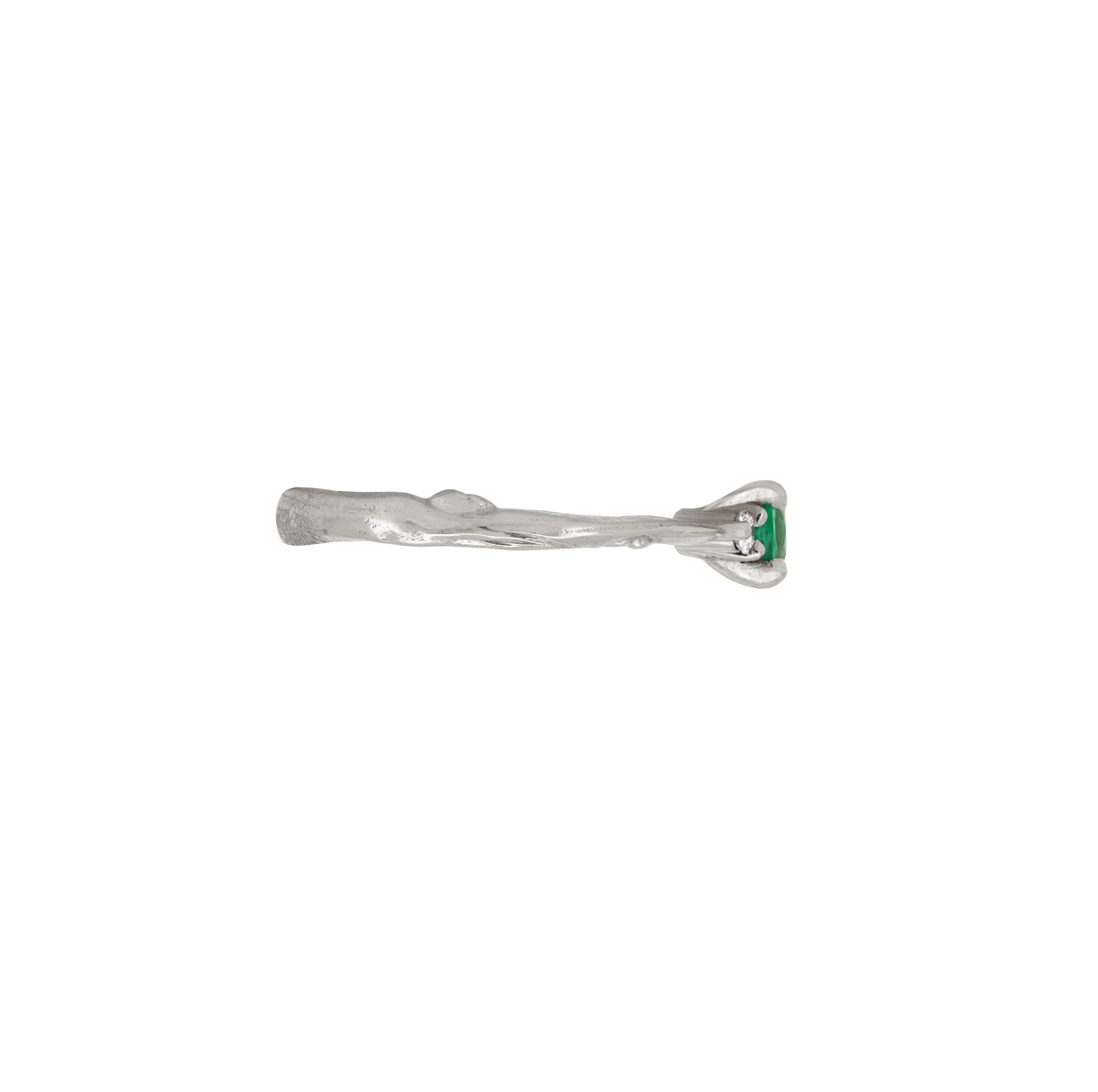 Love is All - Emerald Engagement Ring 14k White Gold - Image 5
