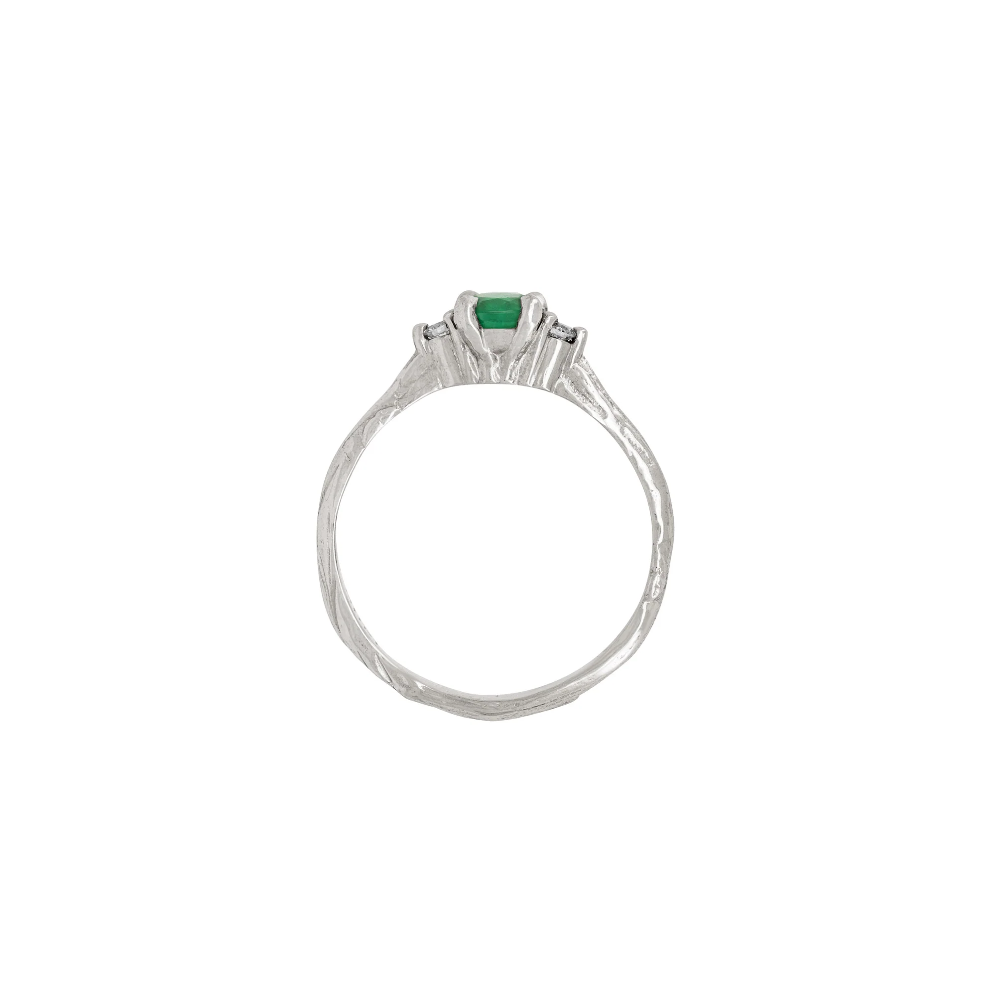 Love is All - Emerald Engagement Ring 14k White Gold - Image 6