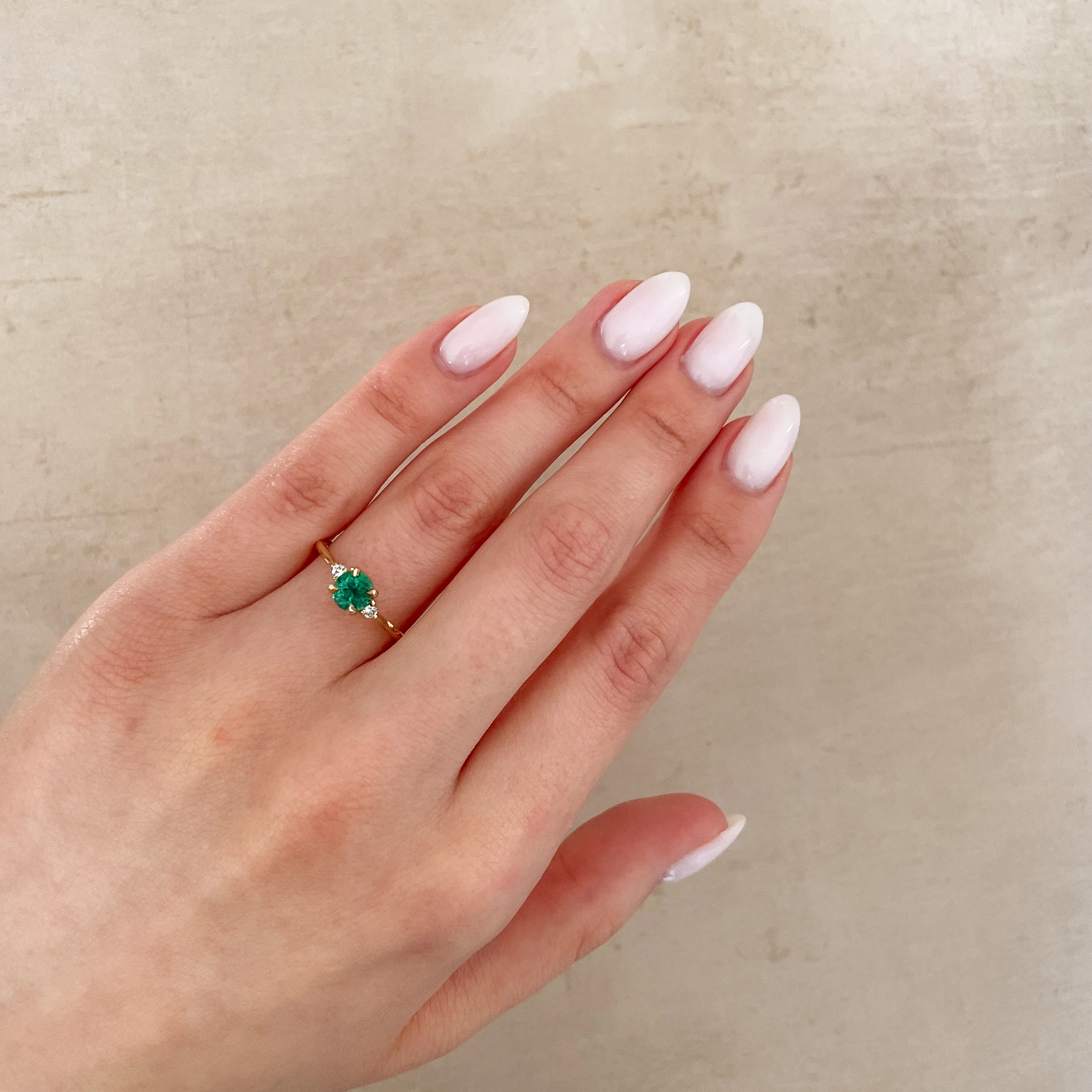 Love is All - Emerald Engagement Ring 14k White Gold - Image 8