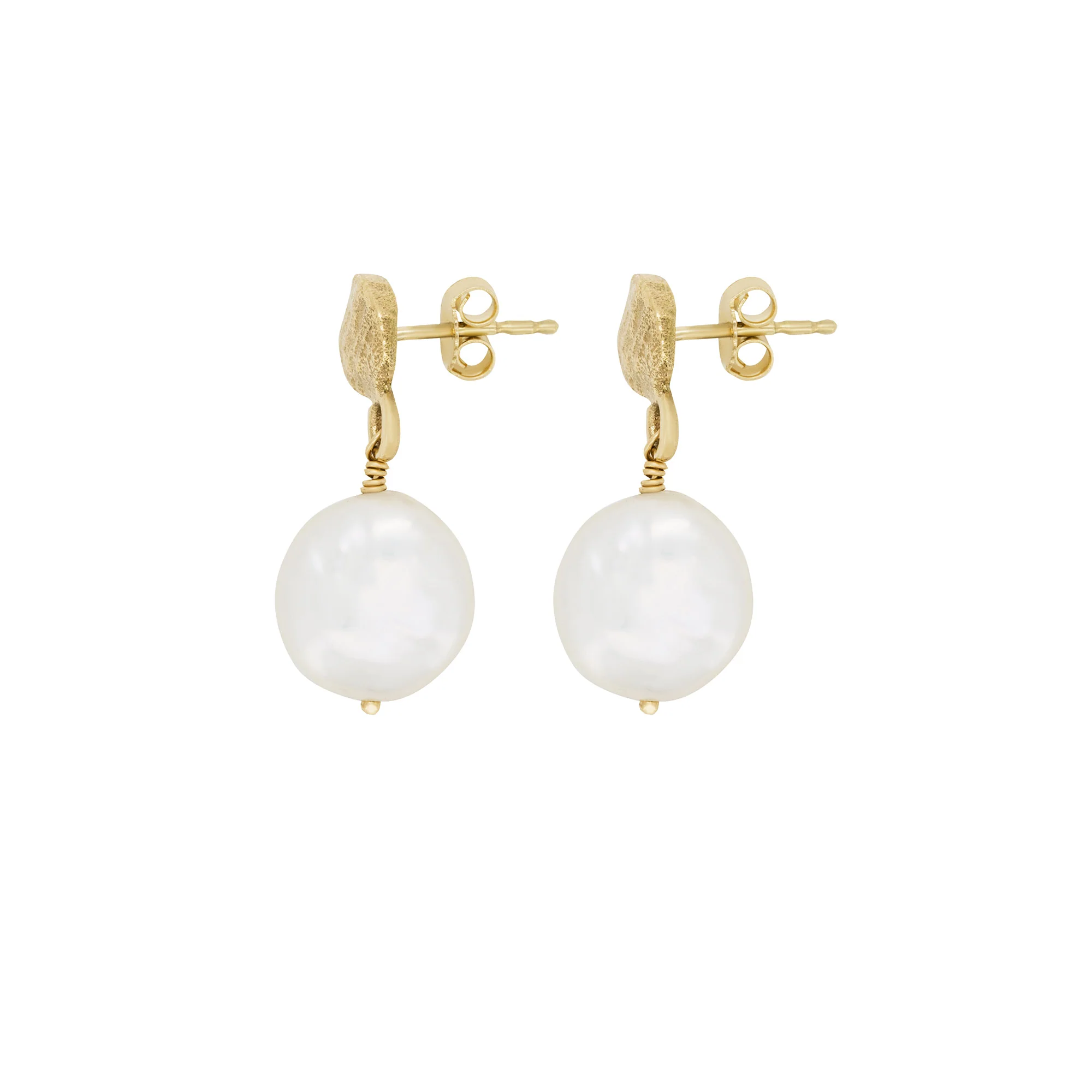 Luna Pearl Drop Earrings - 14k Gold - Image 2
