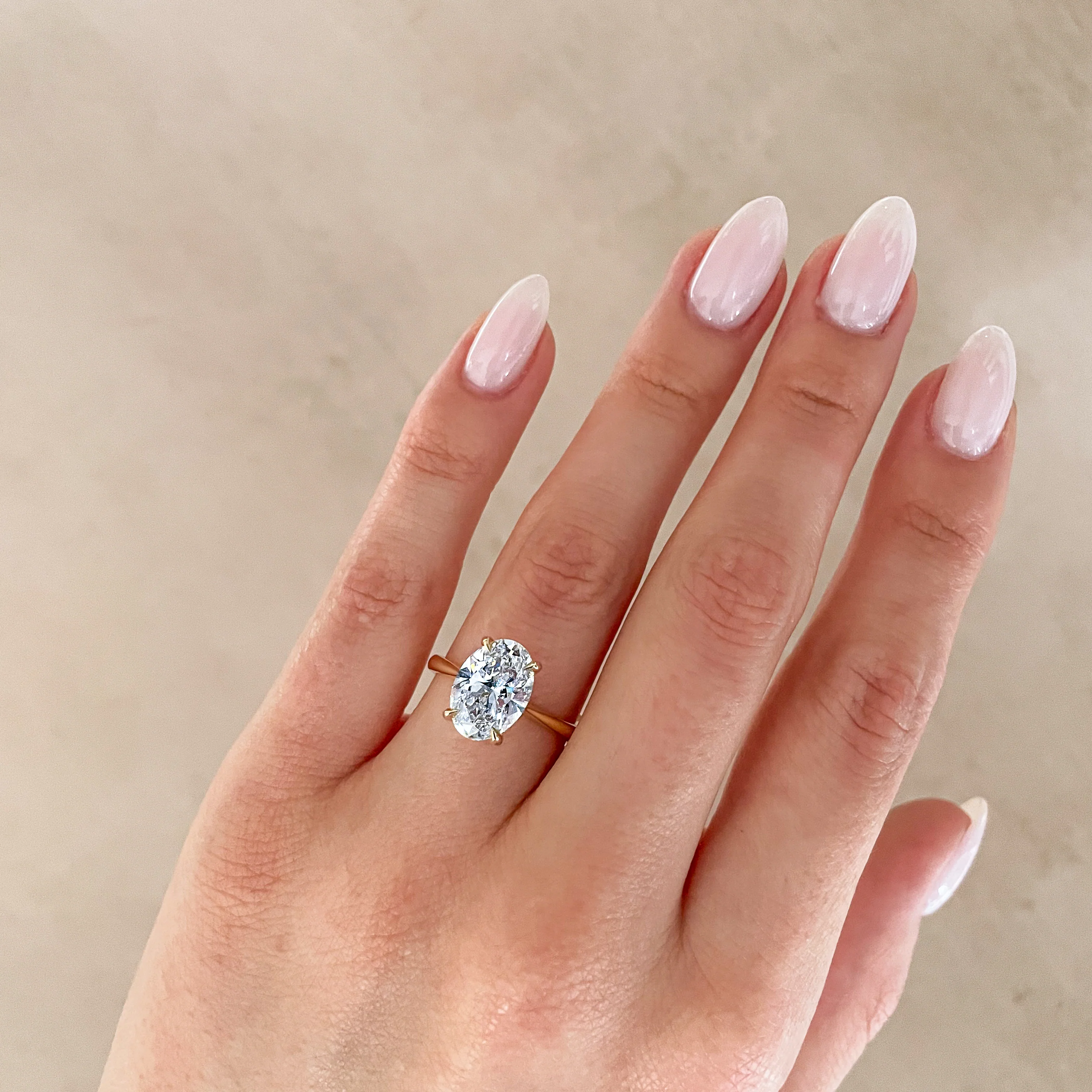 Moonlight - Oval Diamond Engagement Ring 14k Gold - Image 3
