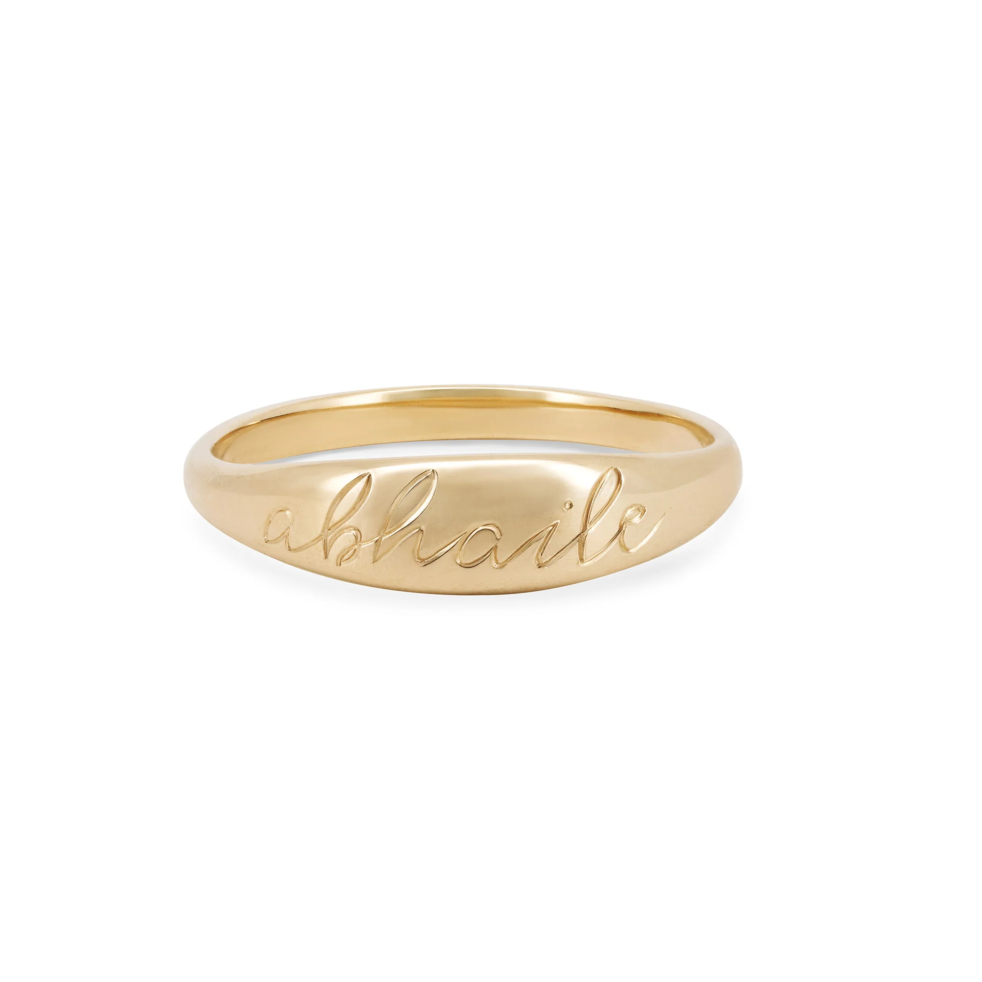 Never Forget Engraved Signet Ring - 14k Gold - Image 6