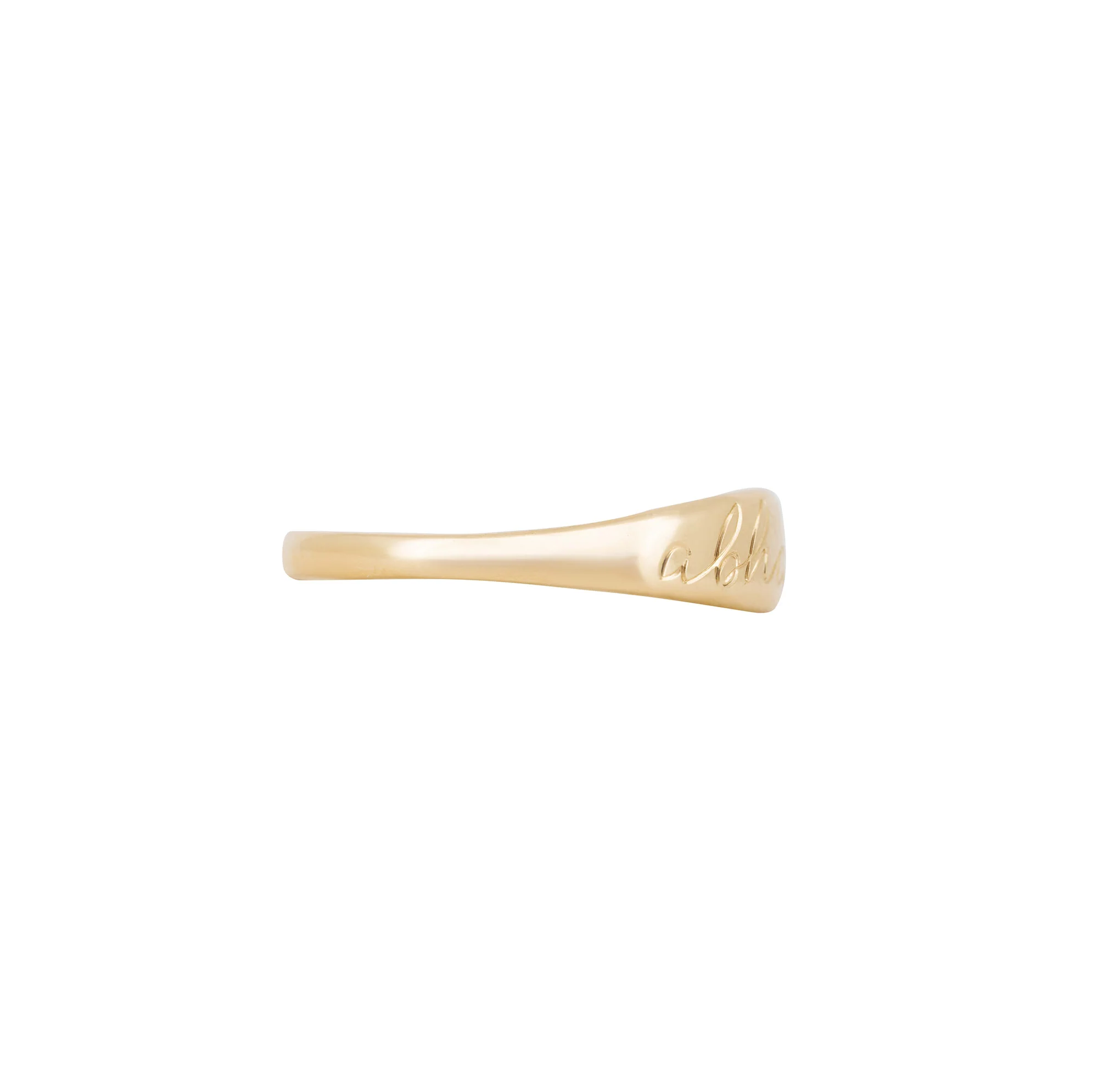 Never Forget Engraved Signet Ring - 14k Gold - Image 7