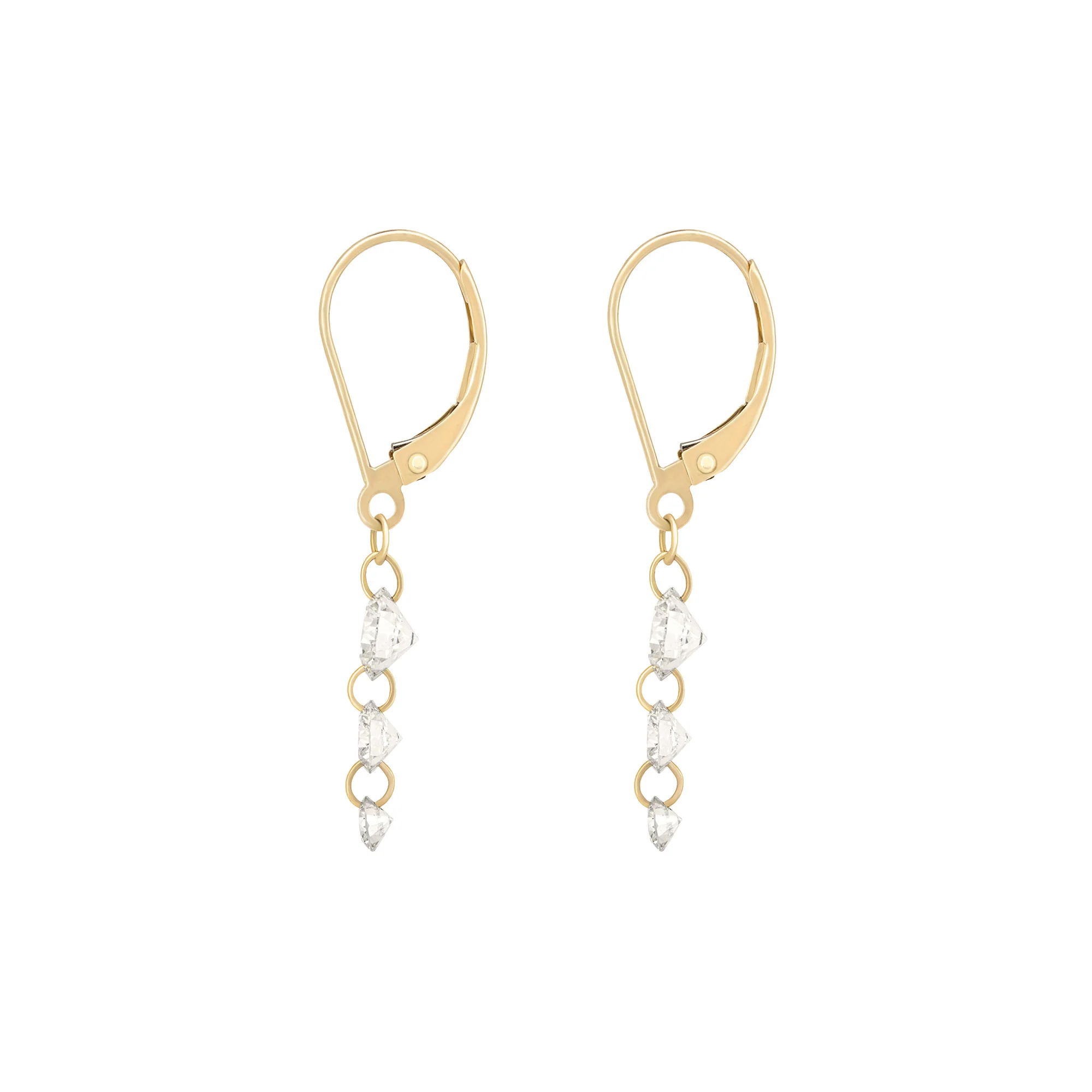 Raindrop Diamond Earrings - 14k Gold - Image 2