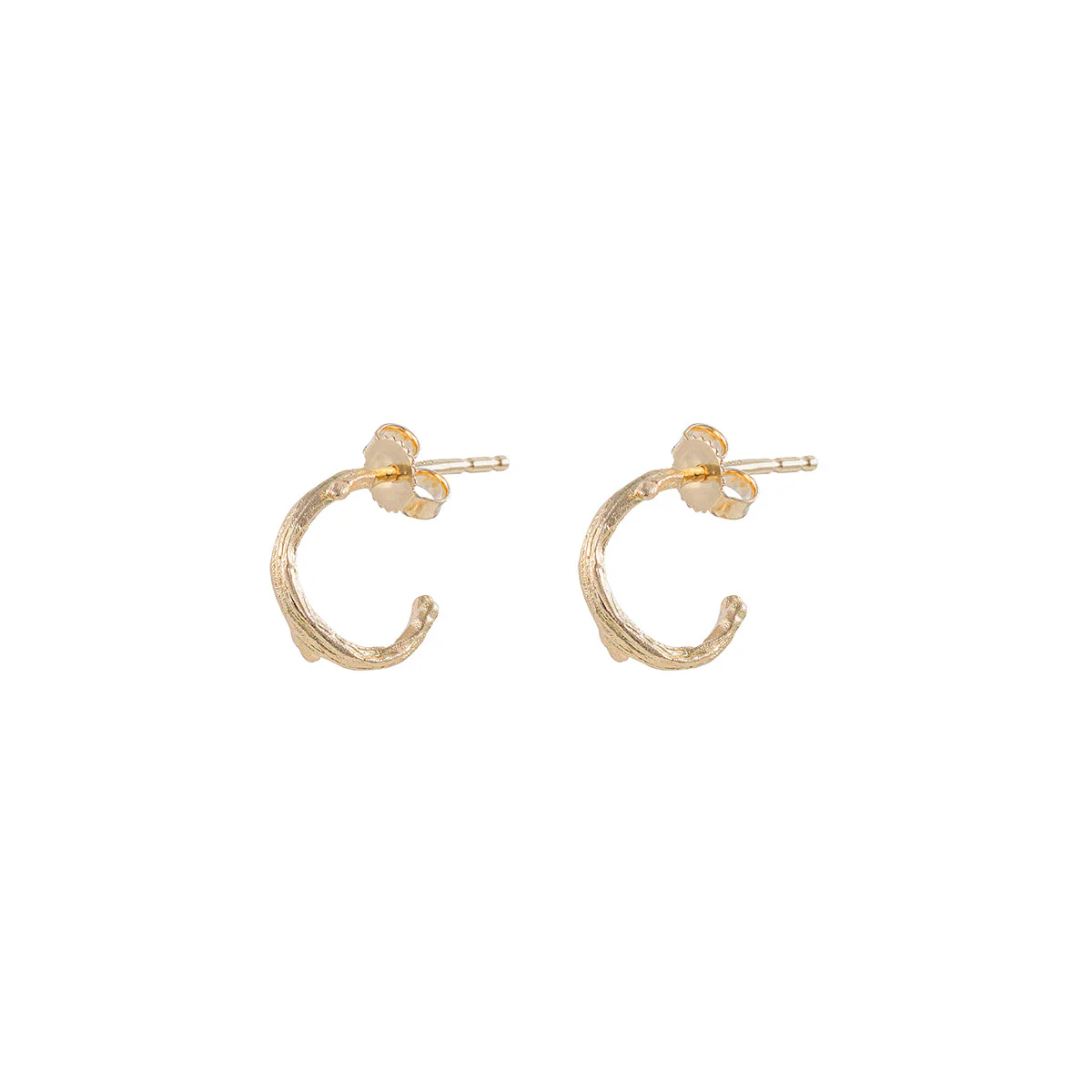 Hawthorn Twig - 14k Gold Small Hoop Earrings