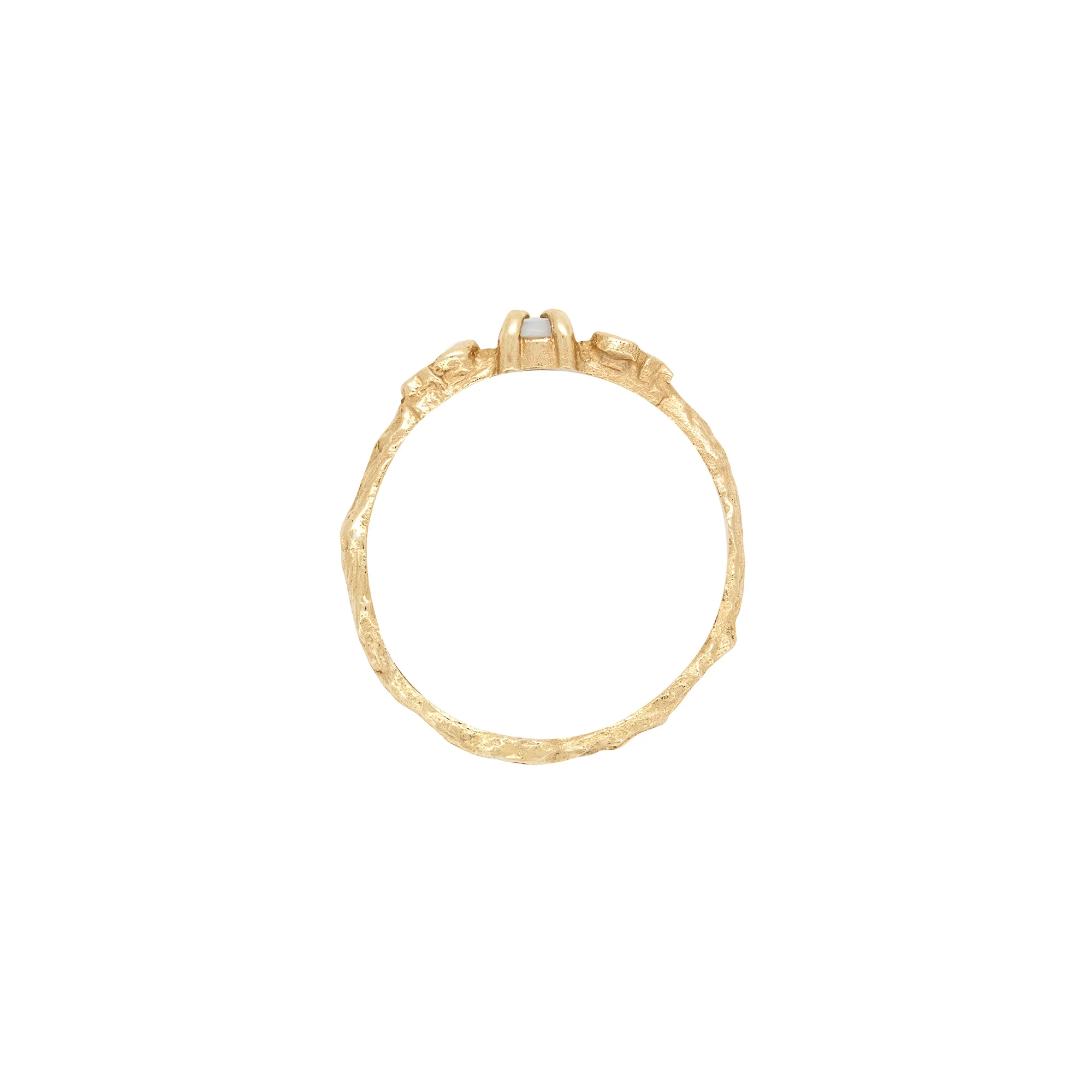 Sun, Moon & Stars Opal Ring - 14k Gold - Image 3