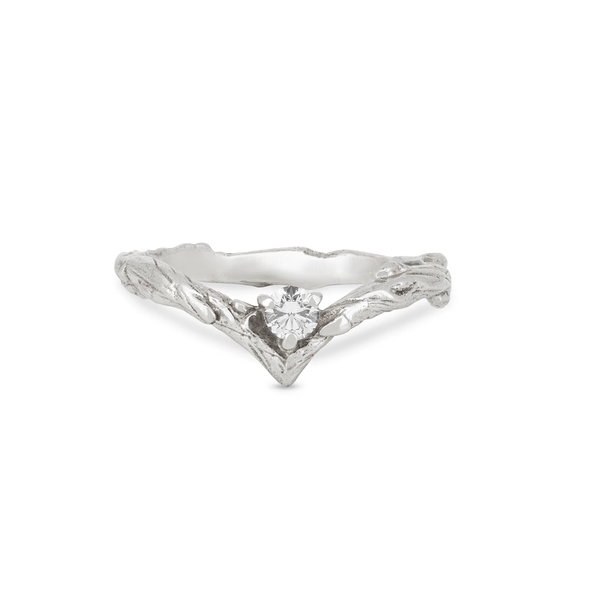 Hawthorn Lab-Grown Diamond Arrow Ring - 14k White Gold