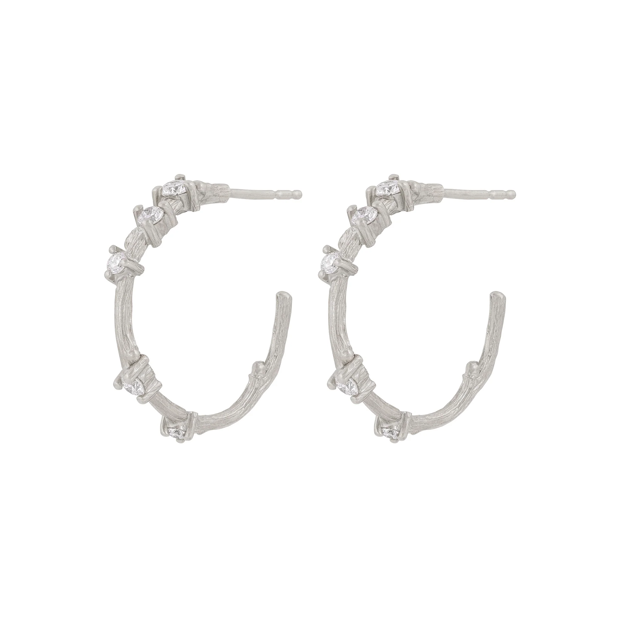 Whispered Dreams Lab-Grown Diamond Hoop Earrings - 14k White Gold
