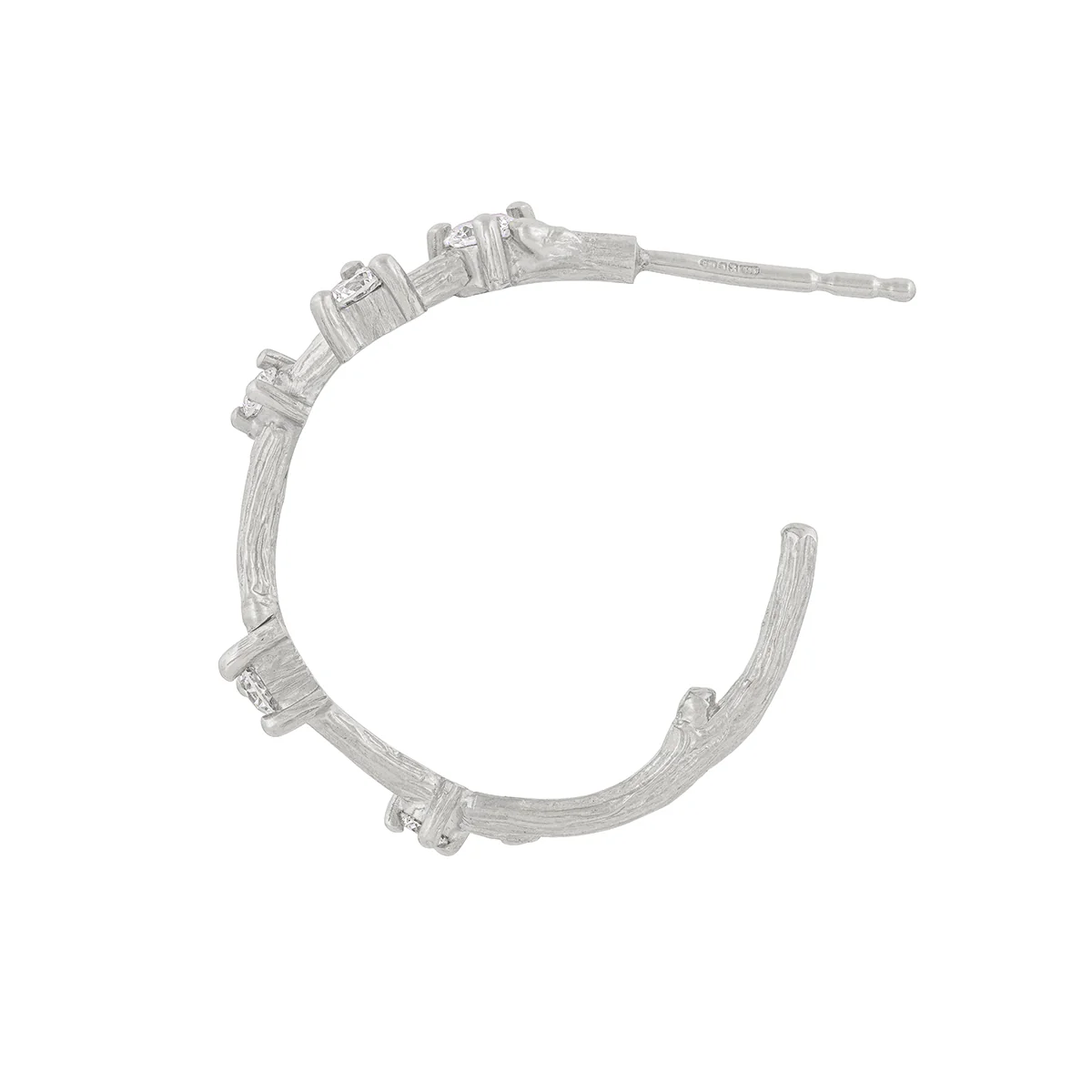 Whispered Dreams Lab-Grown Diamond Hoop Earrings - 14k White Gold - Image 2