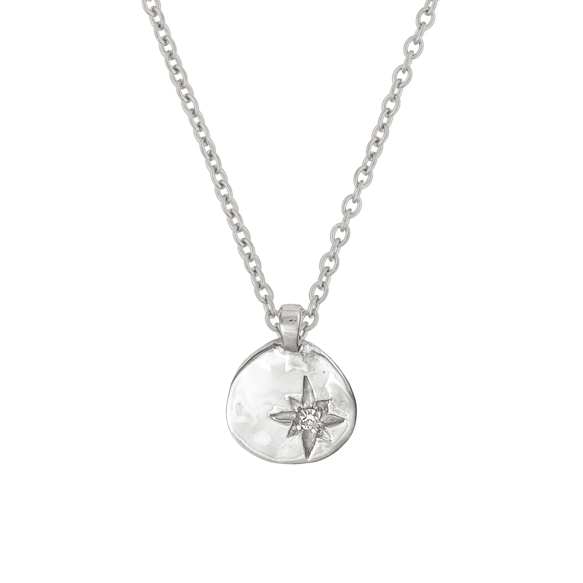 North Star Lab Grown Diamond Necklace - 14k White Gold