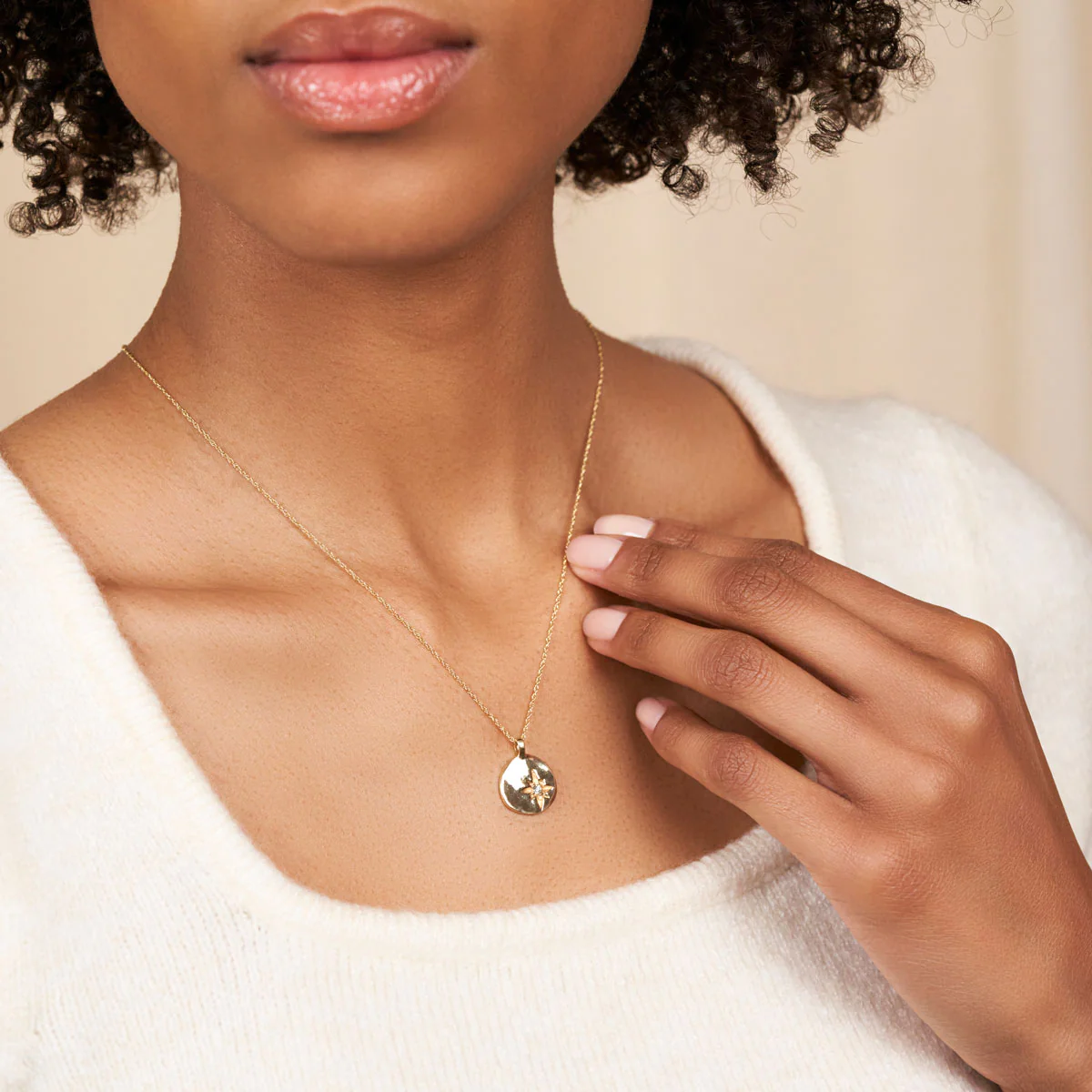 North Star Lab Grown Diamond Necklace - 14k White Gold - Image 5