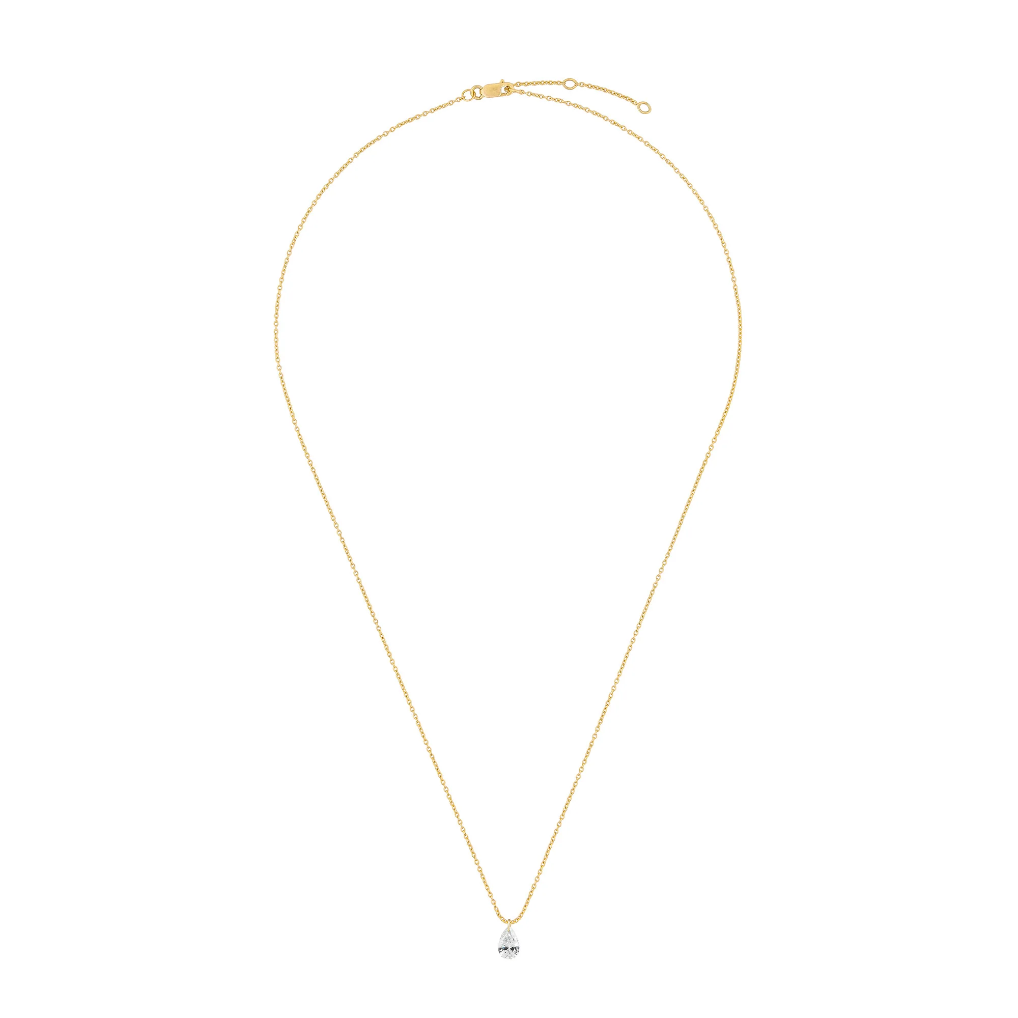 Teardrop 0.5ct Diamond Necklace - 14k Gold - Image 2