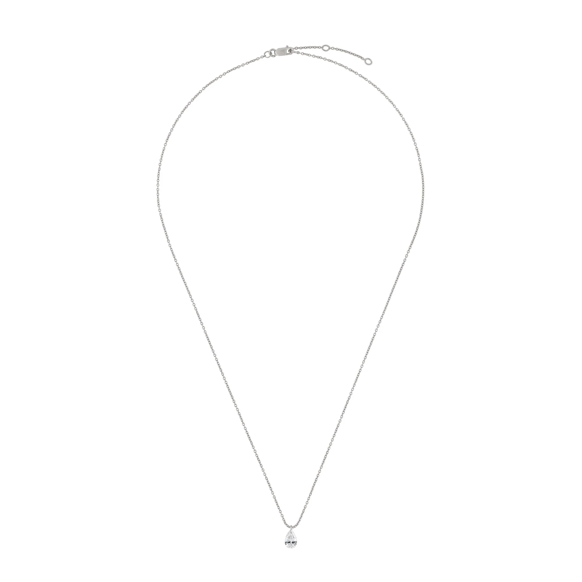 Teardrop 0.5ct Diamond Necklace - 14k White Gold - Image 2