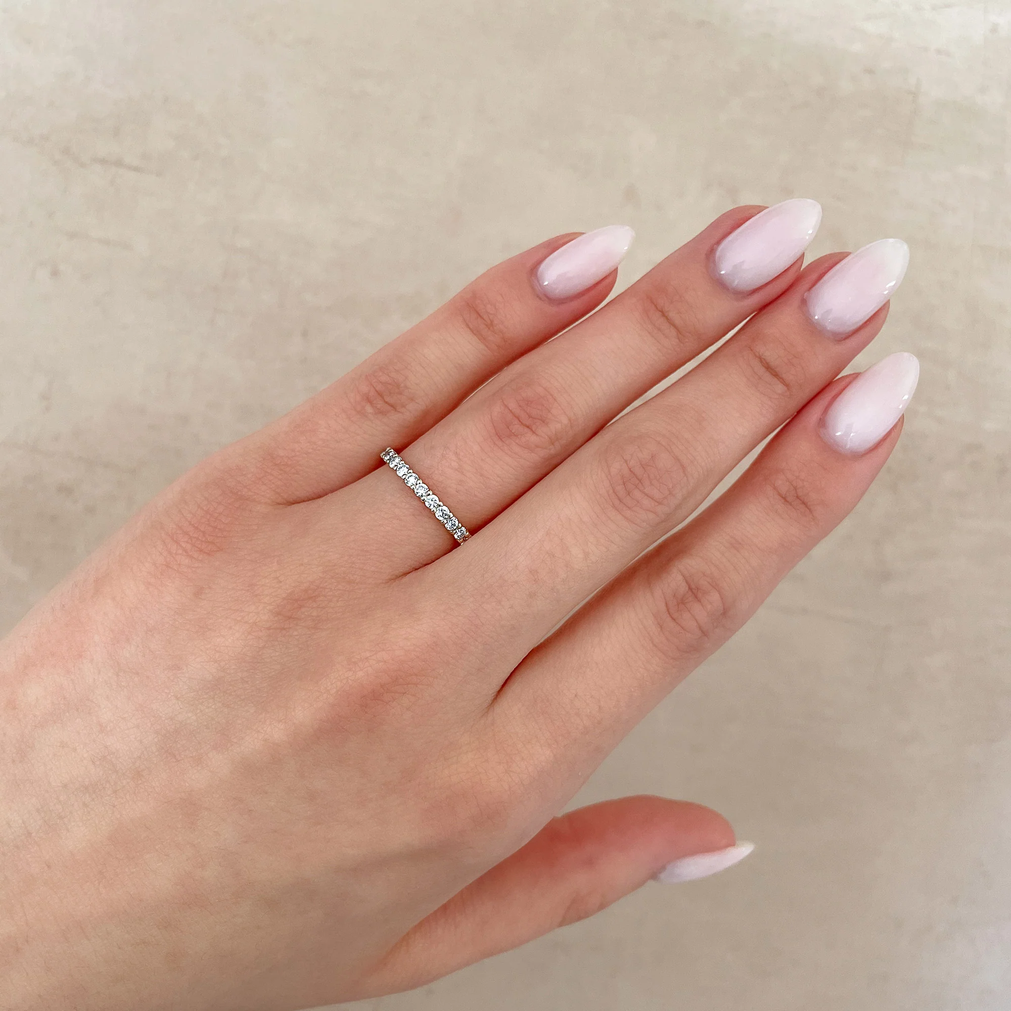 Tomorrow - Diamond Eternity Ring 14k Gold Polished Band - Image 5