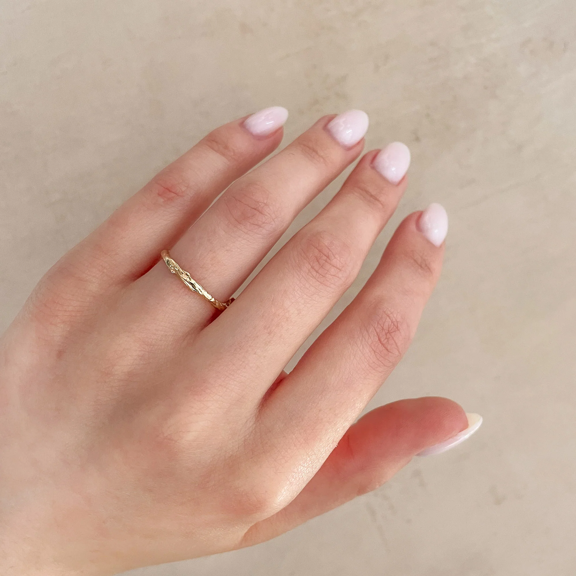 Hawthorn 2mm Twig Ring - 14k White Gold - Image 7