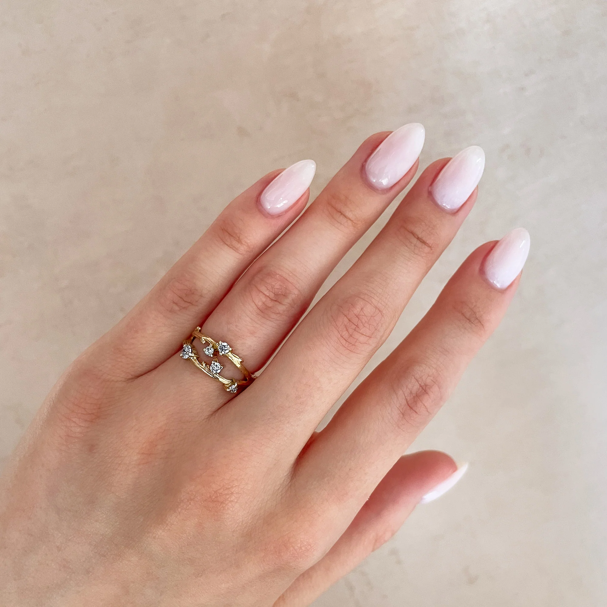Whispered Dreams Lab-Grown Diamond Double Cluster Ring - 14K White Gold - Image 5