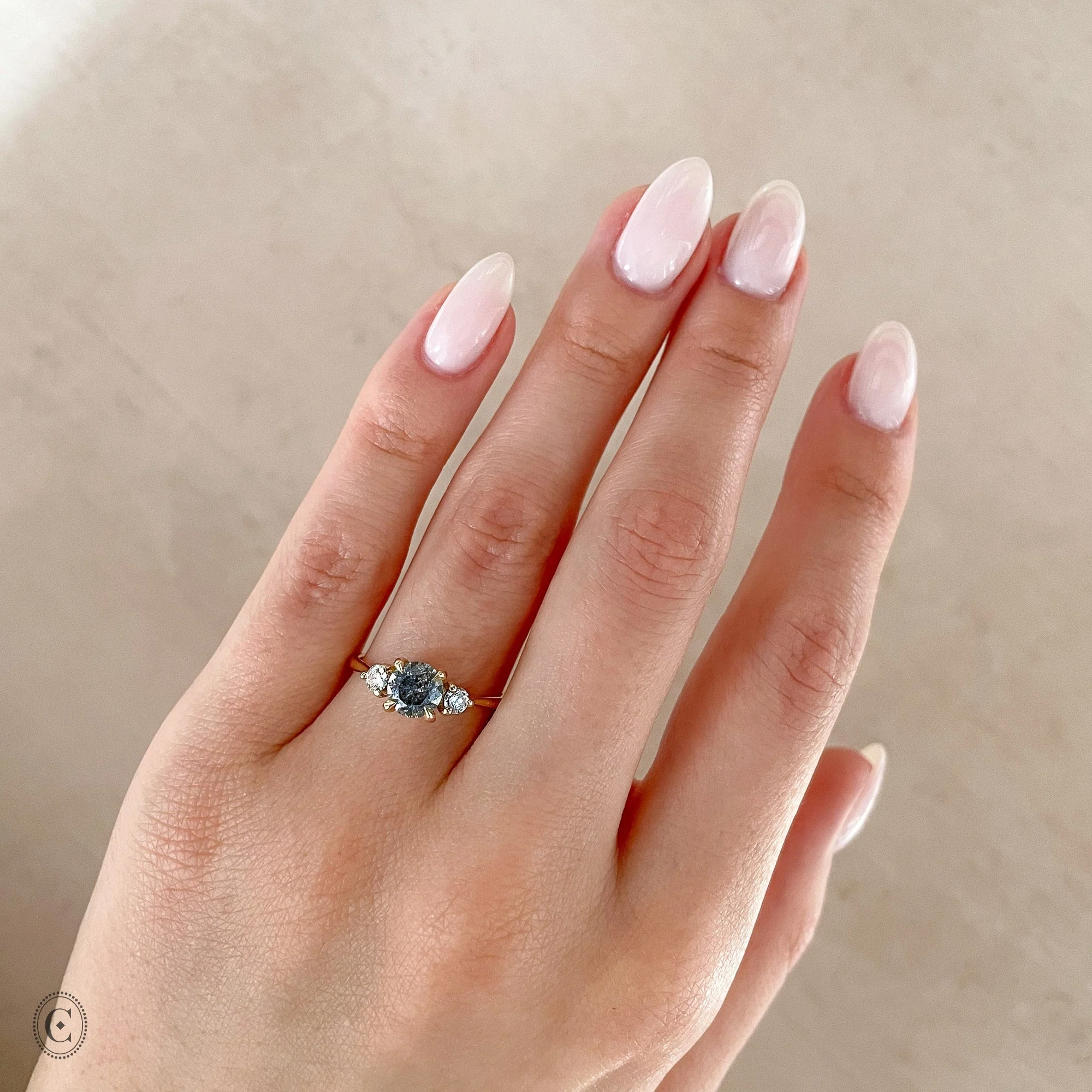 You, Me & Magic - Grey Diamond Engagement Ring 14k Gold - Image 3