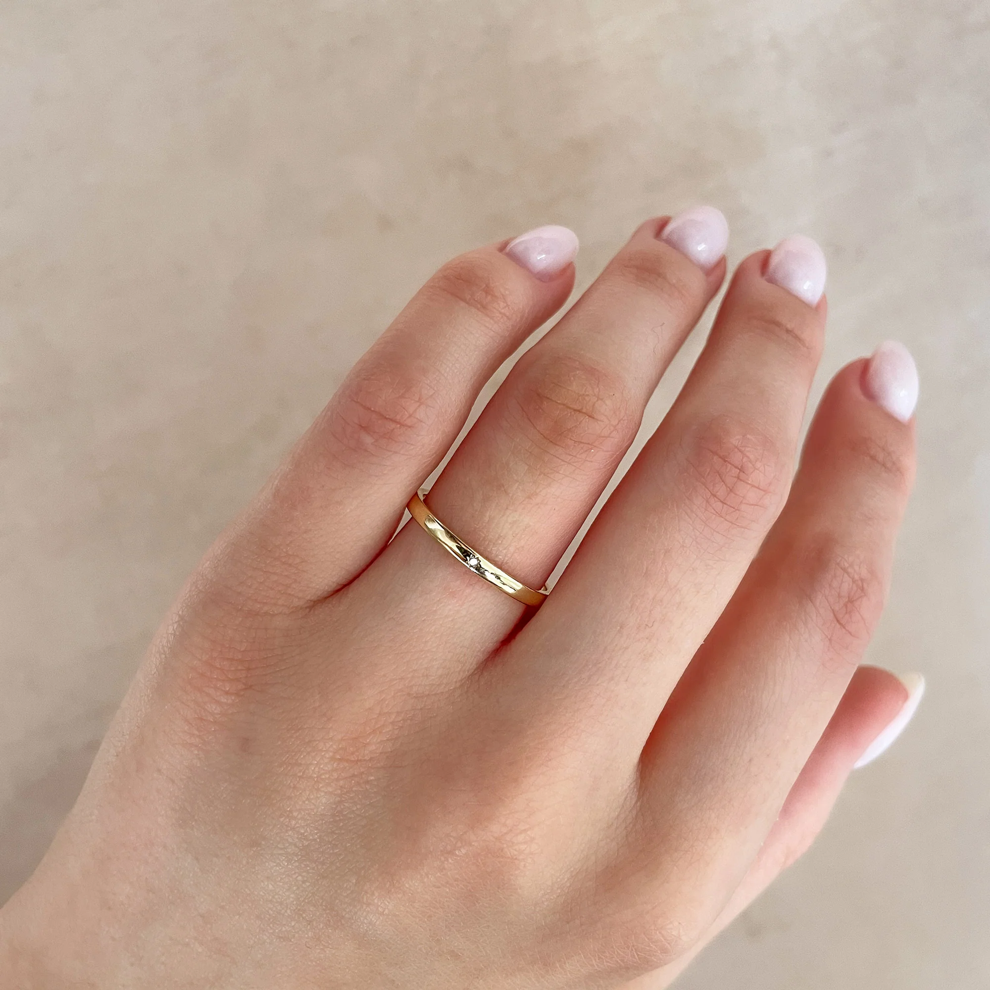 Yours & Mine 2mm Wedding Ring - 14k Gold - Image 5